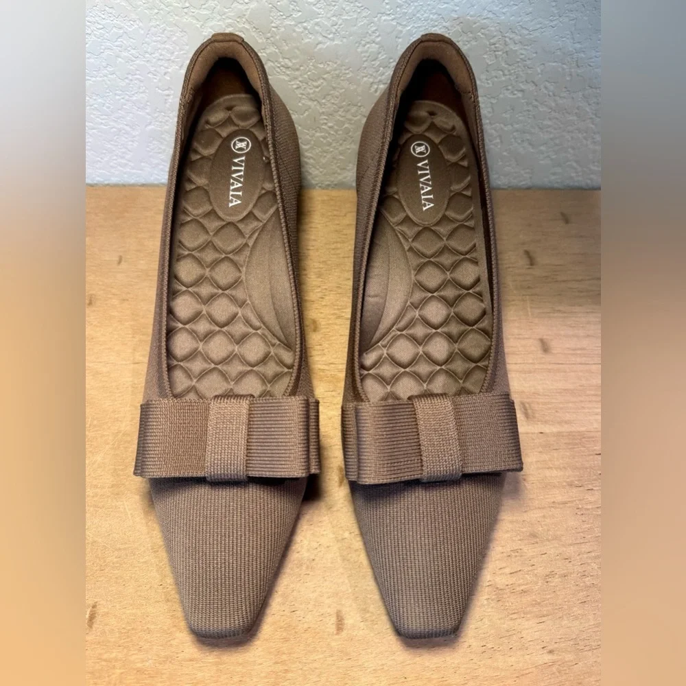 Vivaia NEW Titli Pro Square Point Toe Chunky Block Heels In Espresso Women’s 9.5